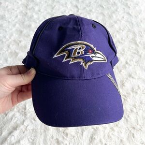 Baltimore Ravens Hat Cap Adult OS Purple NFL Spell Out Strapback M&T Bank SGA